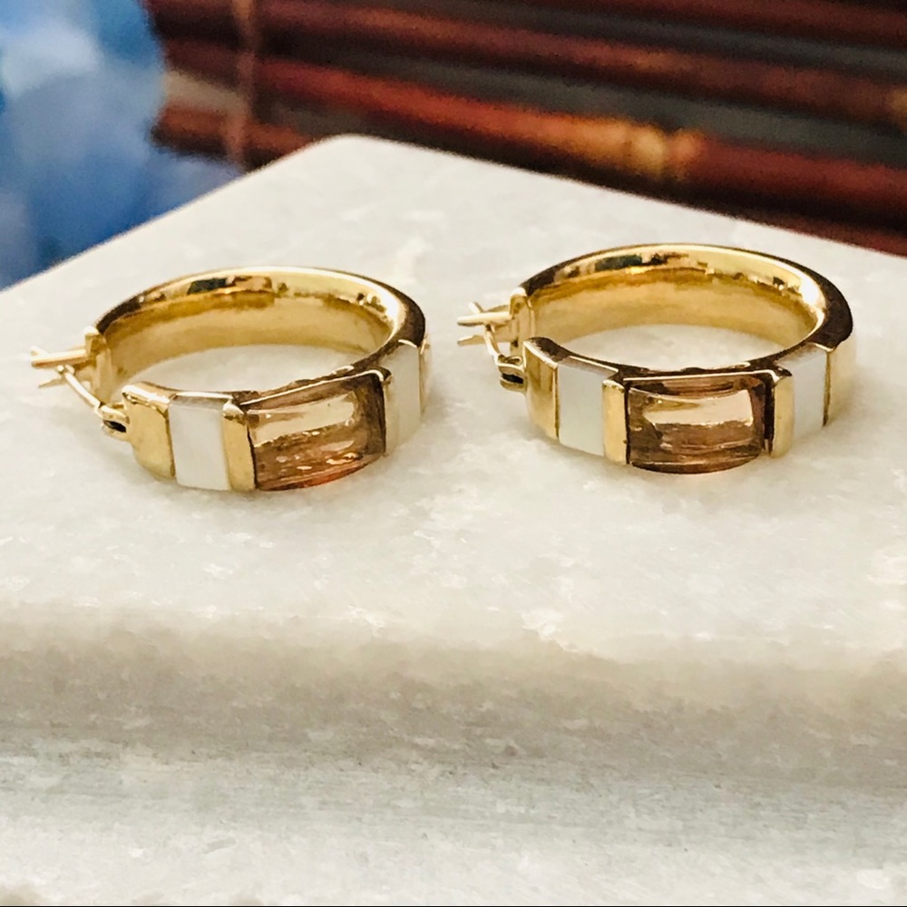 Monet Hoop Gold Tone Earrings